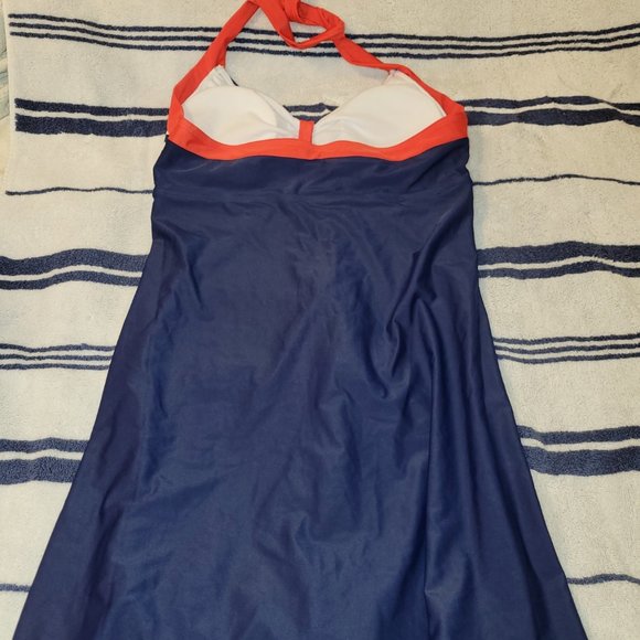 Navy Blue Halter Dress - Picture 3 of 7